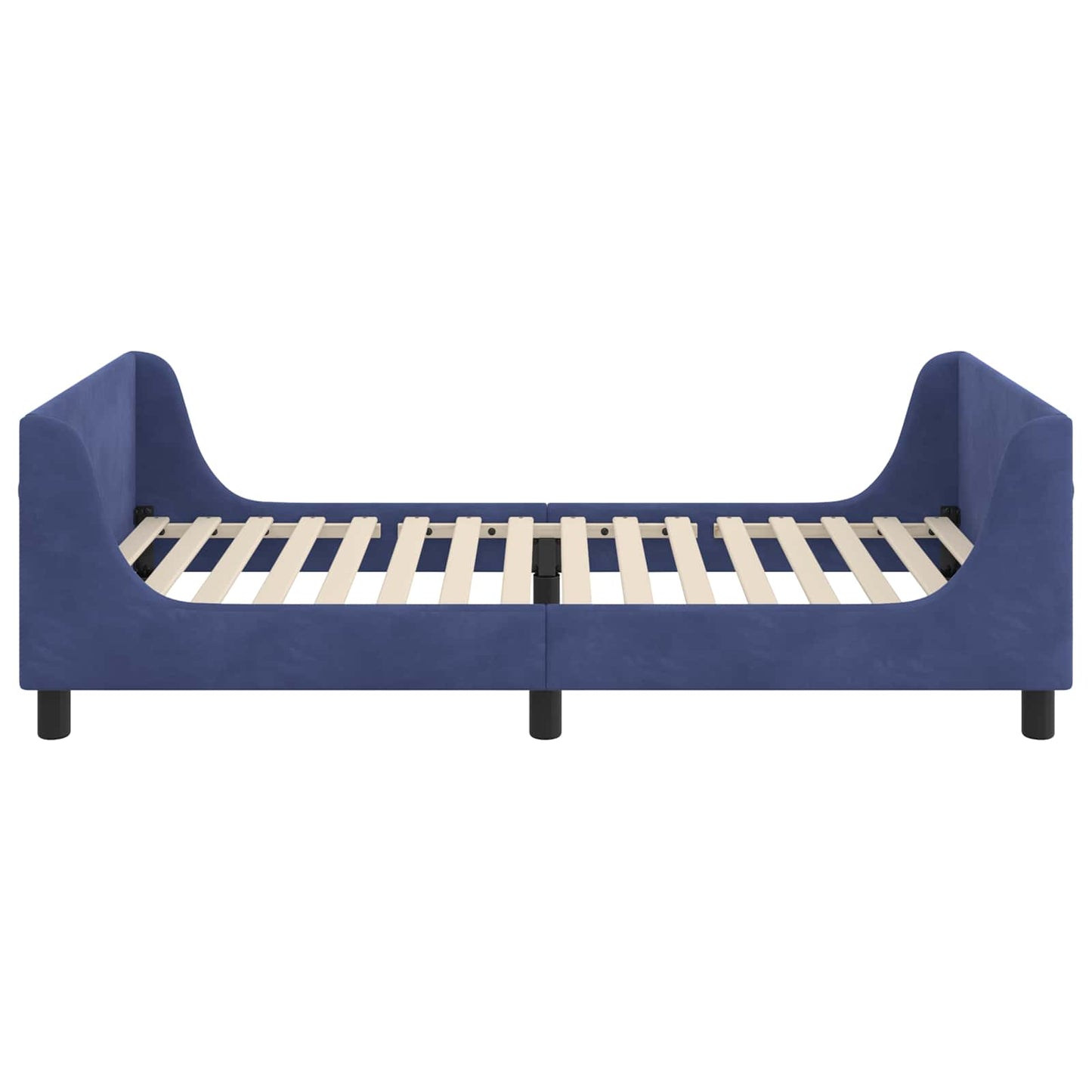Barnsängram med sänggavel Polisblå 90 x 200 cm Sammet