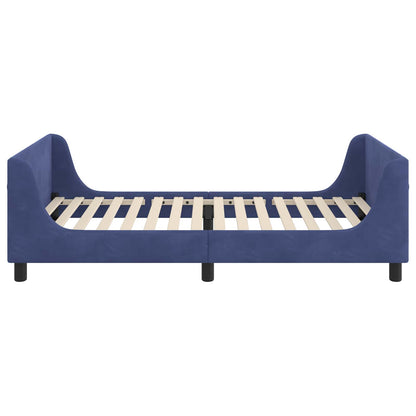 Barnsängram med sänggavel Polisblå 90 x 200 cm Sammet