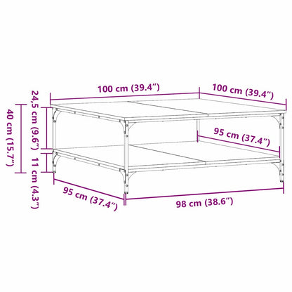 Kaffeebord artisan ek 100 x 100 x 40 cm Konstruerat trä