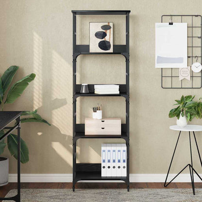 Hyllsystem Svart Ek 50 x 33 x 153 cm Konstruerat trä