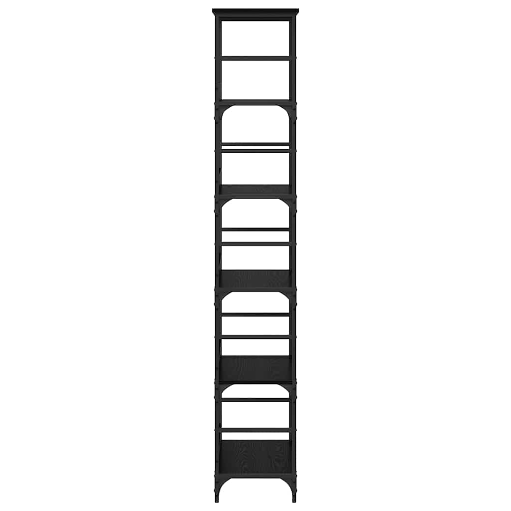 Hyllsystem Svart Ek 50 x 33 x 188,5 cm Konstruerat trä