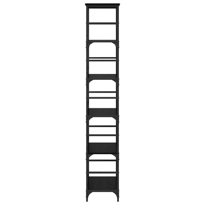 Hyllsystem Svart Ek 50 x 33 x 188,5 cm Konstruerat trä