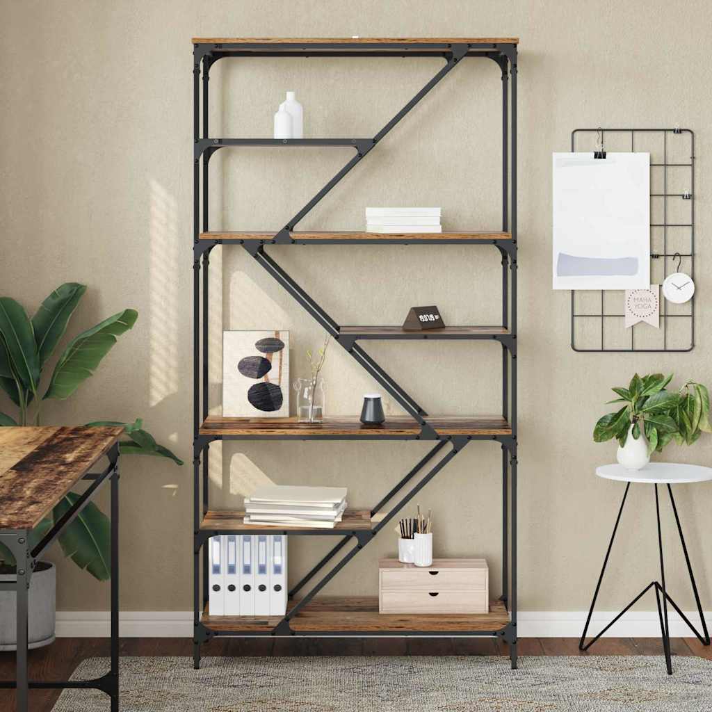 Hyllsystem Gammalt trä 91 x 36 x 176 cm Konstruerat trä