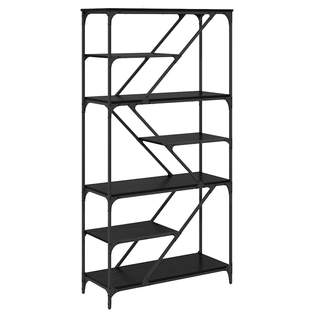 Hyllsystem Svart Ek 91 x 36 x 176 cm Konstruerat trä