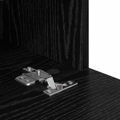 TV-väggskåp 2 pcs Svart Ek 80 x 30 x 30 cm Konstruerat trä