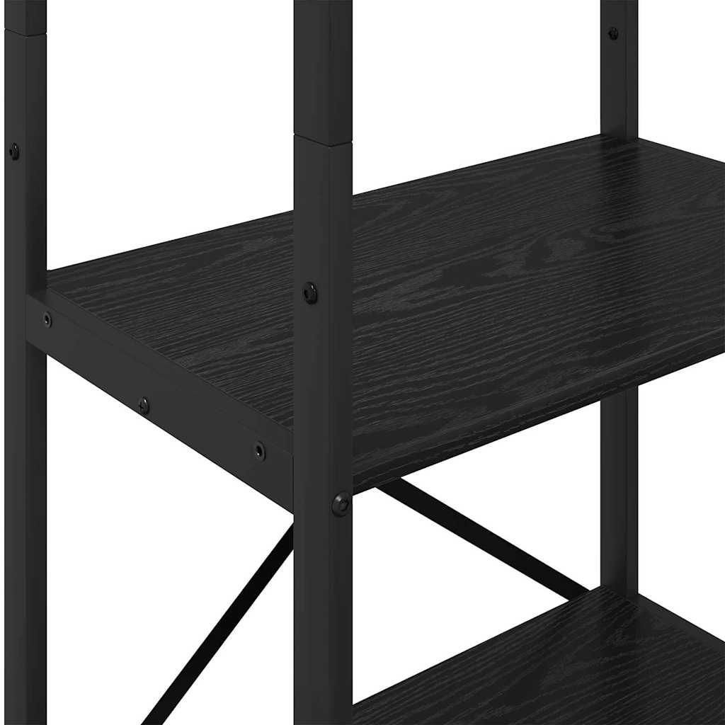 Hyllsystem Svart Ek 56 x 34 x 171 cm Konstruerat trä