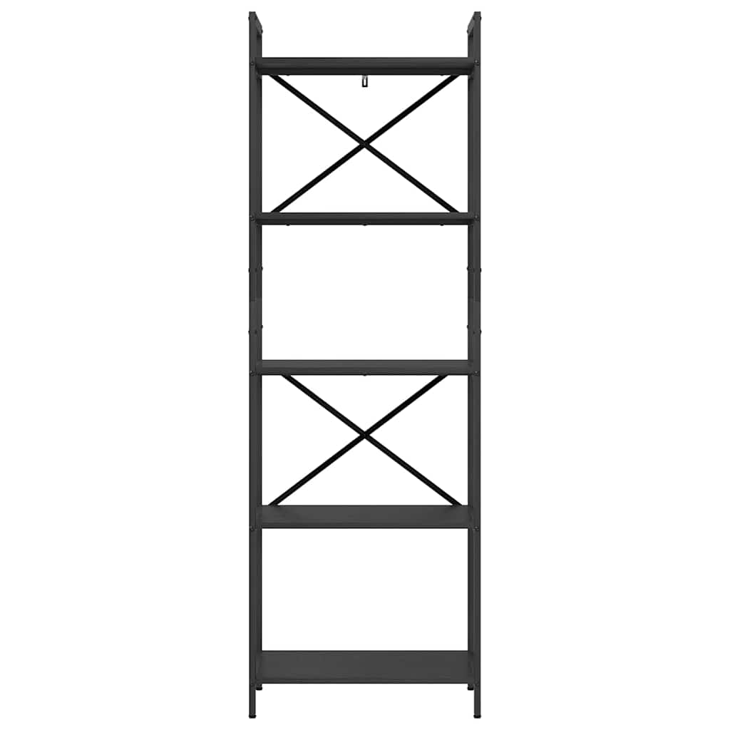 Hyllsystem Svart Ek 56 x 34 x 171 cm Konstruerat trä
