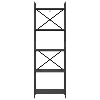 Hyllsystem Svart Ek 56 x 34 x 171 cm Konstruerat trä