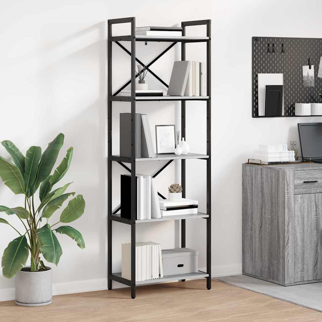 Hyllsystem Grå Sonoma 56 x 34 x 171 cm Konstruerat trä