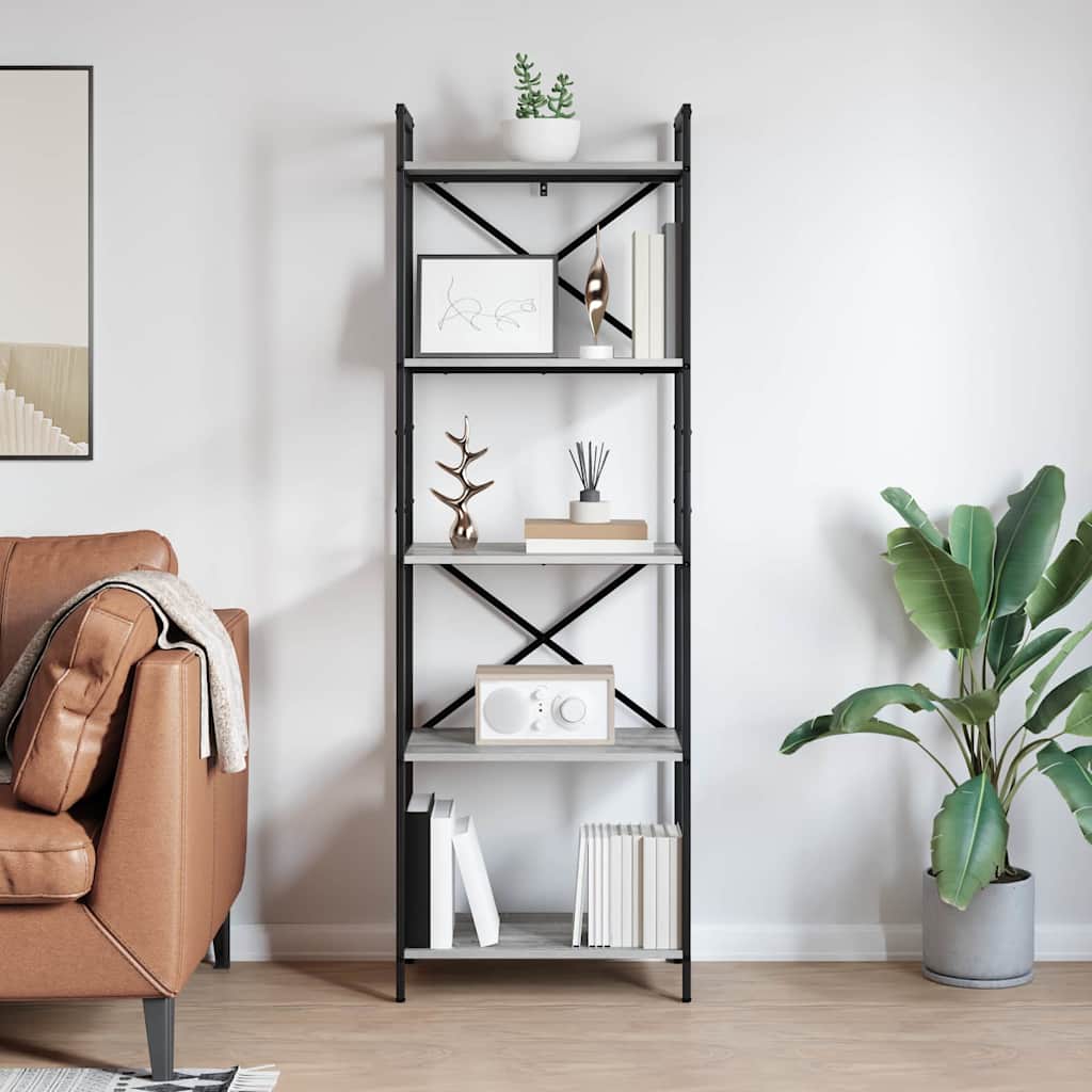 Hyllsystem Grå Sonoma 56 x 34 x 171 cm Konstruerat trä