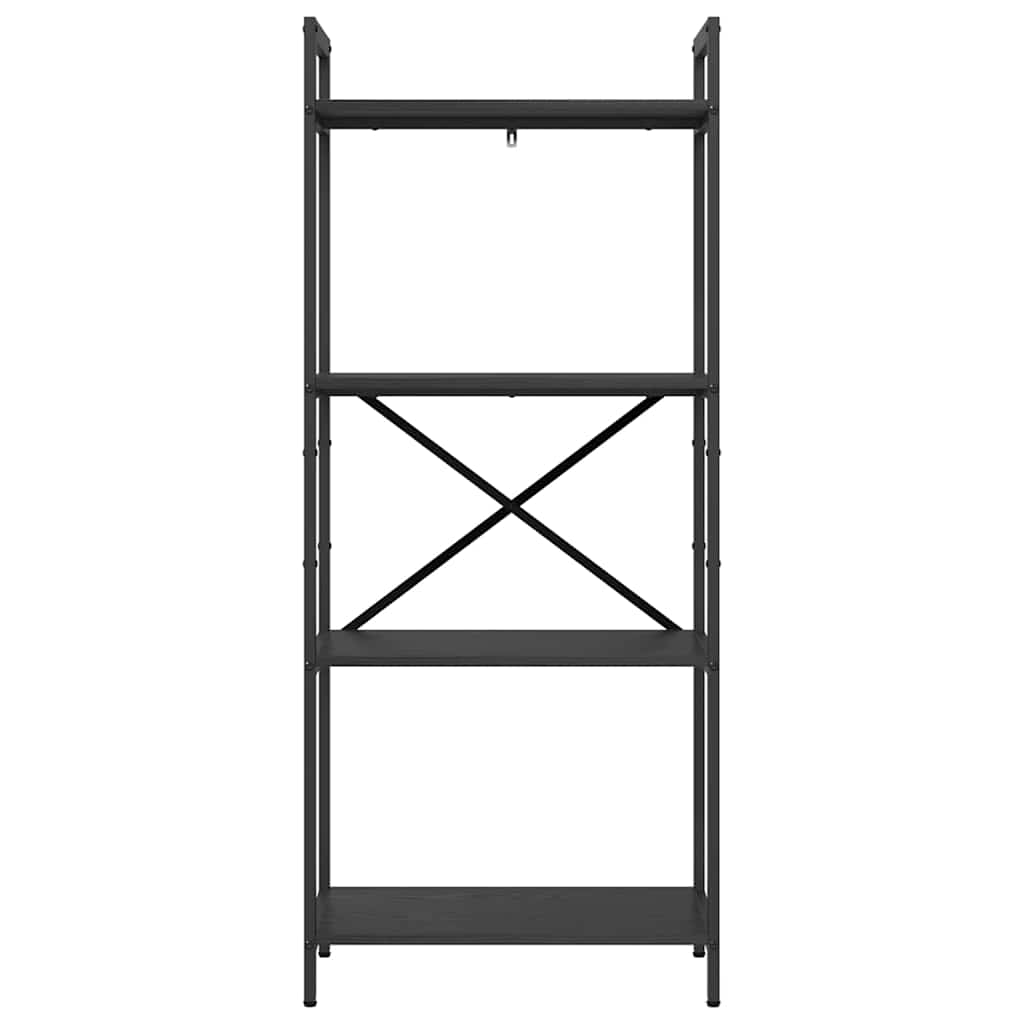 Hyllsystem Svart Ek 56 x 34 x 133,5 cm Konstruerat trä