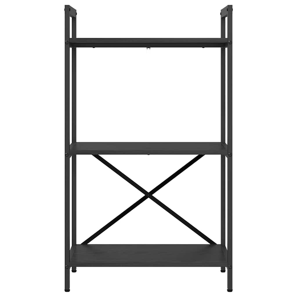 Hyllsystem Svart Ek 56 x 34 x 96 cm Konstruerat trä