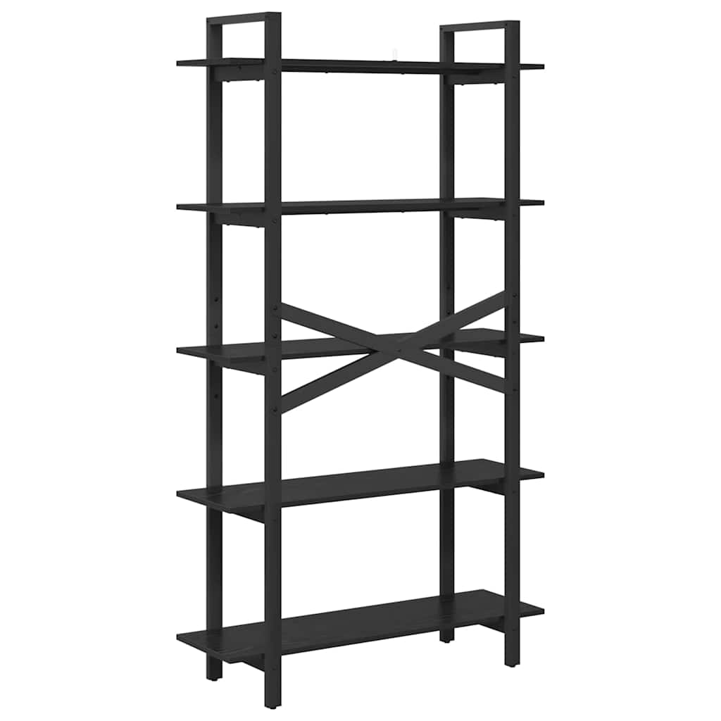 Hyllsystem Svart Ek 100 x 33,5 x 178 cm Konstruerat trä