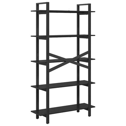 Hyllsystem Svart Ek 100 x 33,5 x 178 cm Konstruerat trä