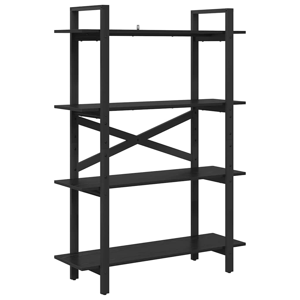 Hyllsystem Svart Ek 100 x 33,5 x 140 cm Konstruerat trä