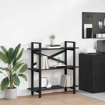 Hyllsystem Svart Ek 100 x 33,5 x 102 cm Konstruerat trä