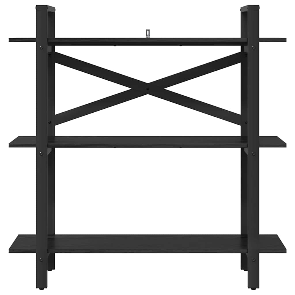 Hyllsystem Svart Ek 100 x 33,5 x 102 cm Konstruerat trä