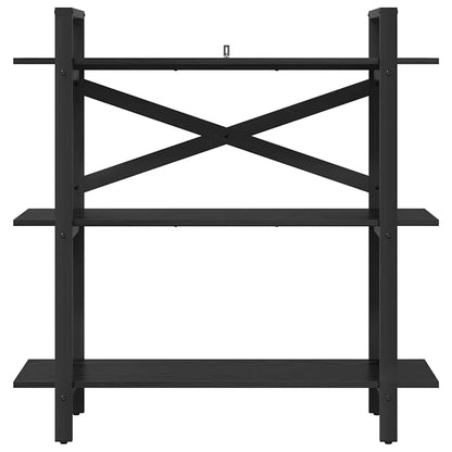 Hyllsystem Svart Ek 100 x 33,5 x 102 cm Konstruerat trä