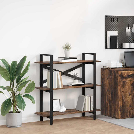 Hyllsystem Rökt ek 100 x 33,5 x 102 cm Konstruerat trä