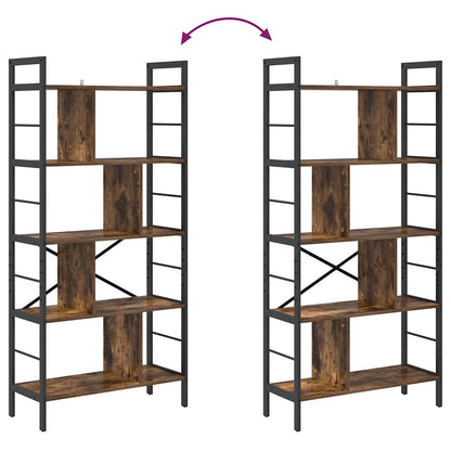 Hyllsystem Rökt ek 75 x 30 x 156 cm Konstruerat trä