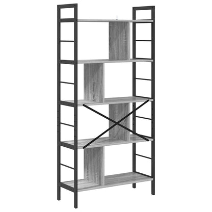 Hyllsystem Grå Sonoma 75 x 30 x 156 cm Konstruerat trä
