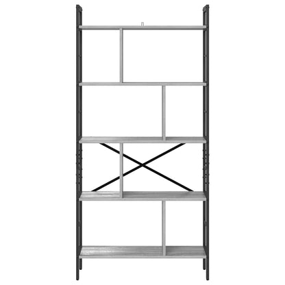 Hyllsystem Grå Sonoma 75 x 30 x 156 cm Konstruerat trä