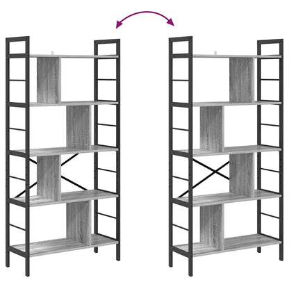Hyllsystem Grå Sonoma 75 x 30 x 156 cm Konstruerat trä