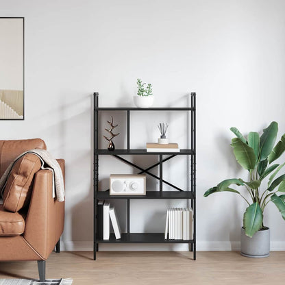 Hyllsystem Svart Ek 75 x 30 x 123,5 cm Konstruerat trä