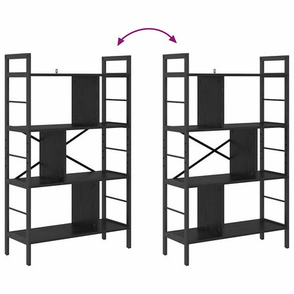 Hyllsystem Svart Ek 75 x 30 x 123,5 cm Konstruerat trä