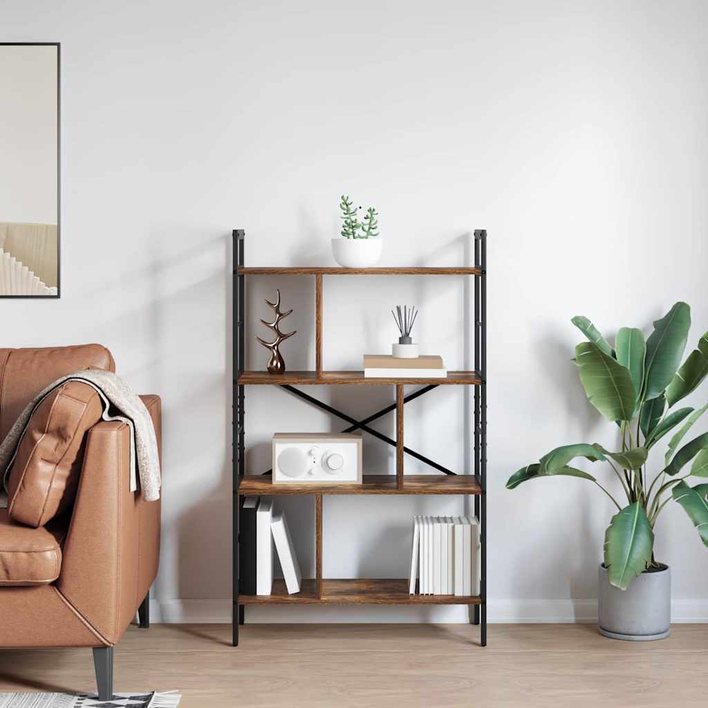 Hyllsystem Rökt ek 75 x 30 x 123,5 cm Konstruerat trä