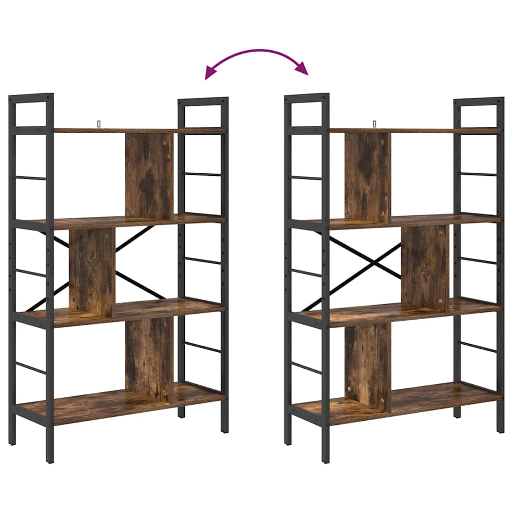 Hyllsystem Rökt ek 75 x 30 x 123,5 cm Konstruerat trä