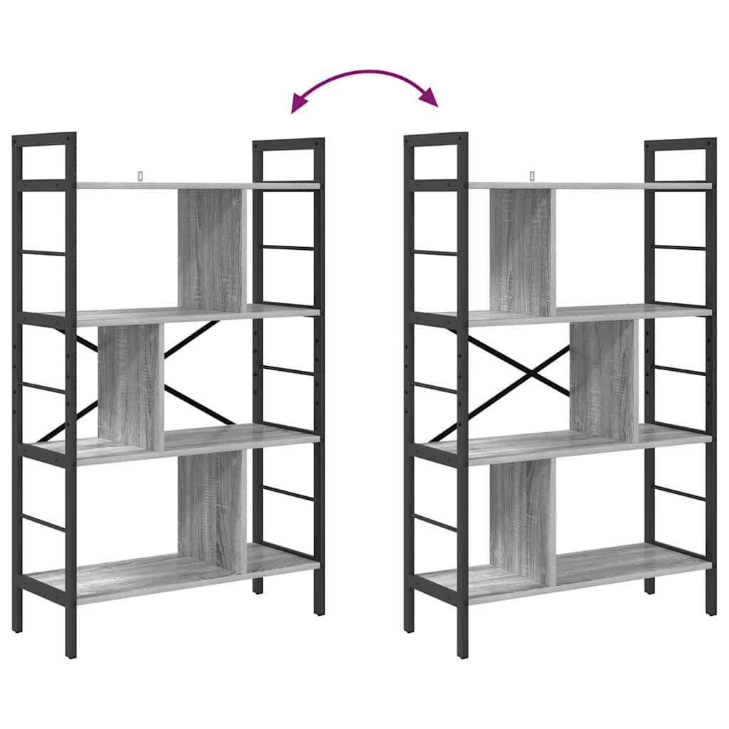 Hyllsystem Grå Sonoma 75 x 30 x 123,5 cm Konstruerat trä