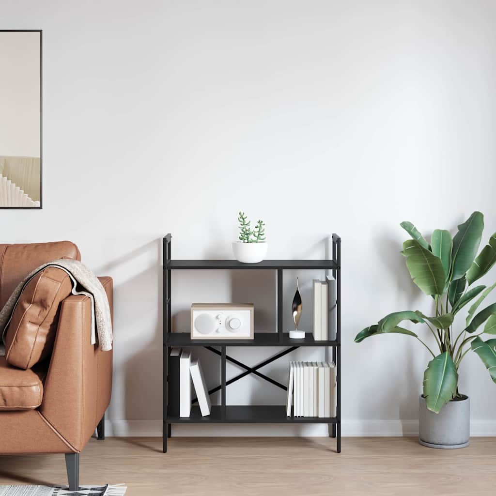 Hyllsystem Svart Ek 75 x 30 x 91 cm Konstruerat trä