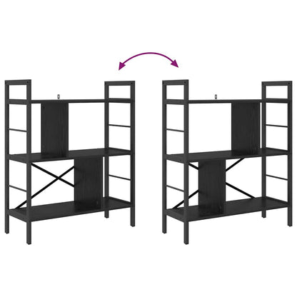 Hyllsystem Svart Ek 75 x 30 x 91 cm Konstruerat trä