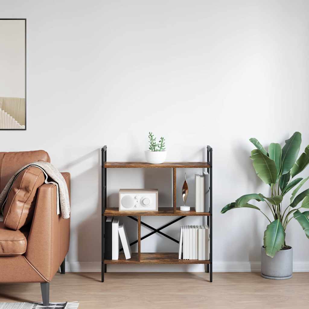 Hyllsystem Rökt ek 75 x 30 x 91 cm Konstruerat trä