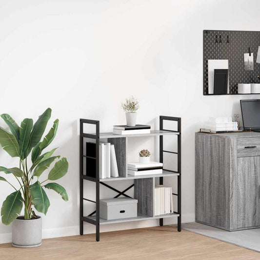 Hyllsystem Grå Sonoma 75 x 30 x 91 cm Konstruerat trä