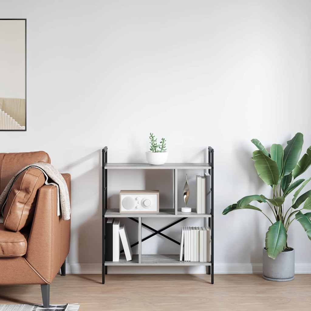 Hyllsystem Grå Sonoma 75 x 30 x 91 cm Konstruerat trä