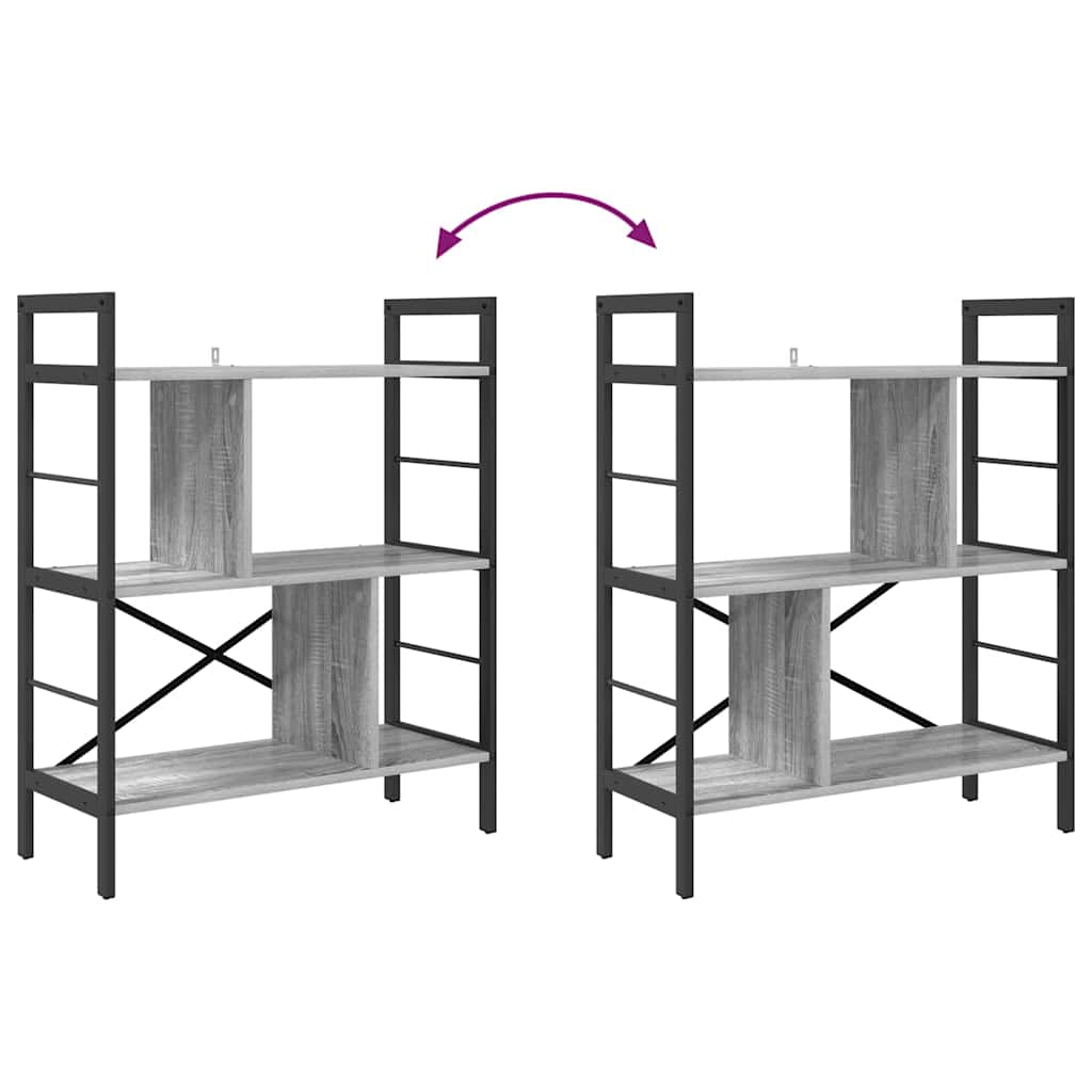 Hyllsystem Grå Sonoma 75 x 30 x 91 cm Konstruerat trä