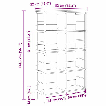 Hyllsystem Gammalt trä 82 x 32 x 144,5 cm Konstruerat trä