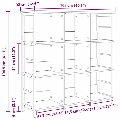 Hyllsystem Grå Sonoma 102 x 32 x 104,5 cm Konstruerat trä