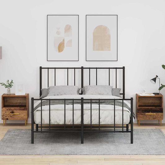 Sängbord 2 pcs Gammalt trä 40 x 35 x 47,5 cm Konstruerat trä