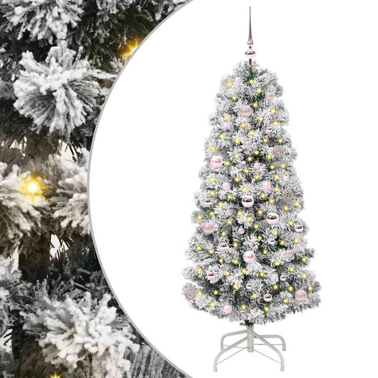 Plast Hingad Julgran med 150 LED-lampor Grön och Vit 150 cm