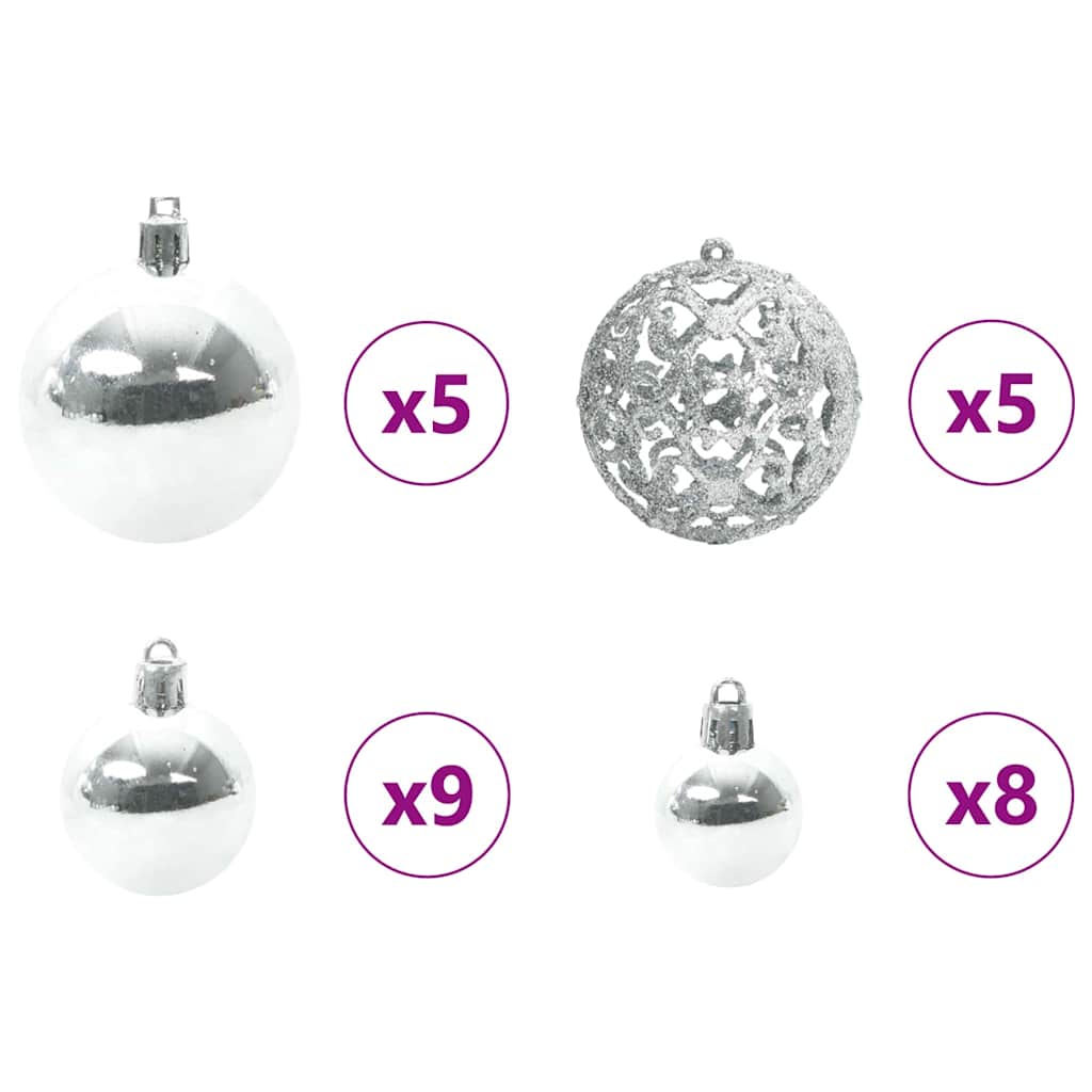 Plast Hingad Julgran med LED -remsljus Vit 150 cm PE och PVC