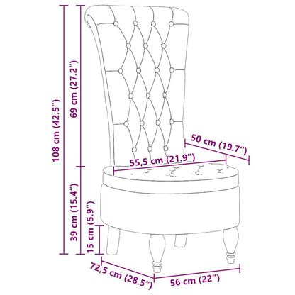 HögRyggstol Rosa 56,5 x 70 x 110 cm Sammet