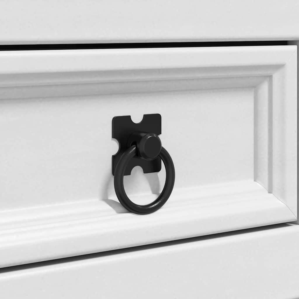 Sängbord med låda Vit 53 x 39 x 84 cm Massiv furu