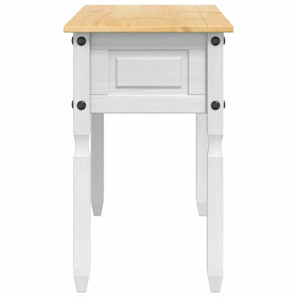 Sidobord med låda med lagring Vit 115 x 46 x 73 cm Massiv furu