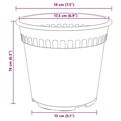 Rund Blomkruka 6 pcs Murgrön Ø 19 x 16 cm Plast