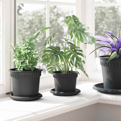 Rund Blomkruka 6 pcs Svart Ø 12,5 x 10 cm Plast
