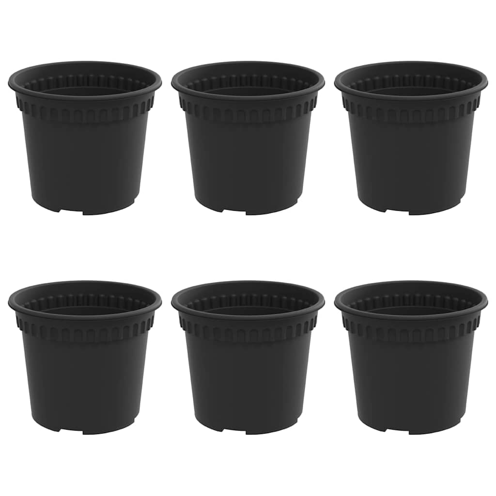 Rund Blomkruka 6 pcs Svart Ø 12,5 x 10 cm Plast