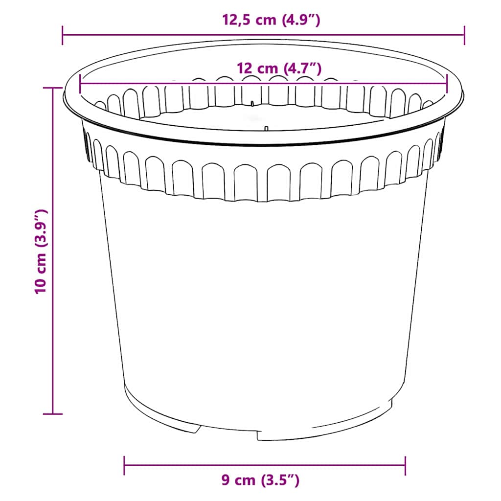 Rund Blomkruka 6 pcs Svart Ø 12,5 x 10 cm Plast